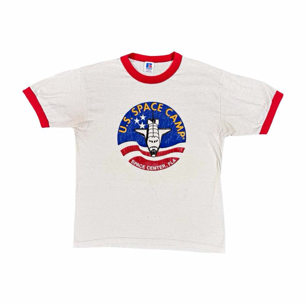Vintage Russell Athletic U.S. Space Camp Space Shuttle Ringer Tee Men’s M